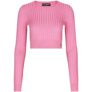 돌체앤가바나 DG 로고 크롭 니트 탑