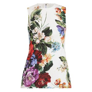 돌체앤가바나 플로럴 프린트 블라우스, 화이트계열+그린계열, Italy 38(KR 33)