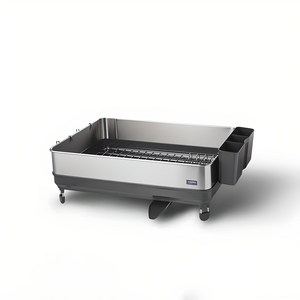 한샘 모던 스틸 식기 건조대, 1단, 실버 + 차콜그레이, 1개