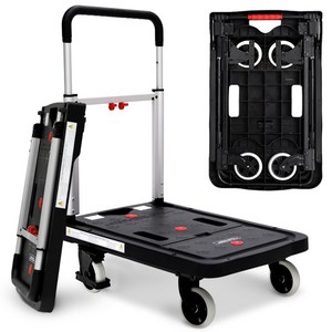 로티홈시스 플랫폼 핸드카트 브레이크형, 블랙, 1개