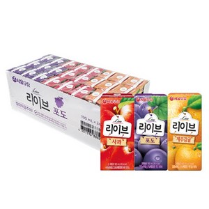 서울우유 리이브 시리즈 각8팩(사과8+포도8+오렌지8), 24개, 190ml