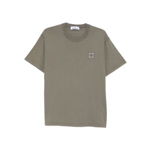 스톤 아일랜드 컴퍼스 패치 코튼 티셔츠