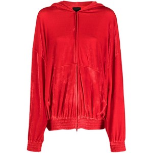 발렌시아가 크리스털 장식 벨벳 후디