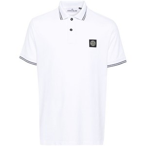 스톤 아일랜드 콘트라스트 트리밍 폴로 셔츠, 화이트계열, Standard XL(KR 105)