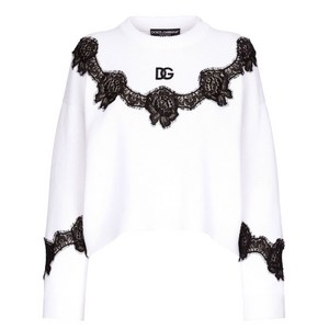 돌체앤가바나 DNA 레이스 패널 스웨터, 화이트계열, Standard L(KR 77)