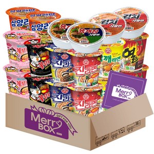 소컵라면18개세트 19호(삼양x2+불닭볶음면x2+까르보불닭볶음면x2+진라면 매운맛x2+열x2+참깨x2+미니왕뚜껑x2+육개장사발면x2+김치사발면x2)+메세지카드
