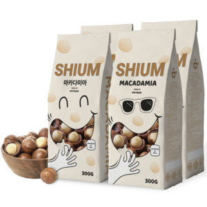 마카다미아 까먹는 통 마카다미아 진공포장, 300g, 4개