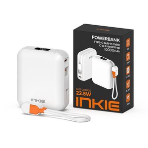 인키 초고속 22.5W PD 충전 케이블 2WAY 일체형 대용량 보조배터리 10000mAh 멀티단자