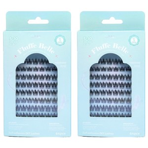 Char 핸드메이드 할로 피더 콜렉션 플루페 벨 인조 속눈썹, 블랙, 2개