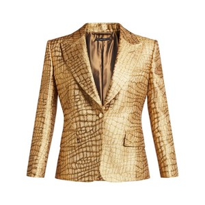 톰포드 스네이크 스킨 이펙트 우븐 블레이저, 골드계열, Italy 42