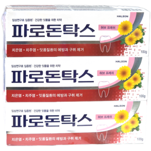 파로돈탁스 허브 프레쉬 치약, 100g, 3개