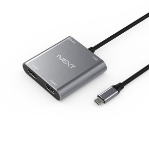 넥스트유 NEXT-2251TCH USB-C TO 듀얼 HDMI 디스플레이 아답터, 1개