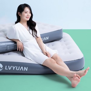 녹원 프리미엄 에어매트 캠핑용 자충매트 야외 휴대용 매트리스 펌프 내장형