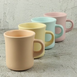 카페 무광 튤립 머그컵 400ml 파스텔 컬러 커피잔, 연민트