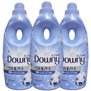 다우니 실내건조 삶음 탈취 초고농축 섬유유연제 민트 앤 시트러스 본품, 1L, 3개