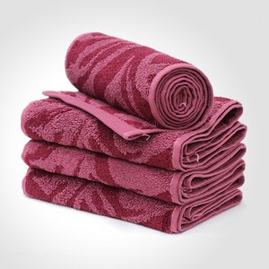 클라우망 반뱀부 지브라 대나무 스포츠 페이스 타올, 로즈와인, 10개