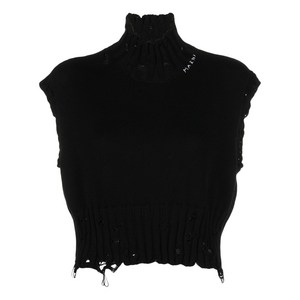 마르니 디스트레스드 크롭 니트 베스트, 블랙계열, Italy 42(KR 55-66)