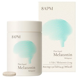8APM 식물성 멜라토닌 함유 멜라피스 / 100%식물성 피스타치오 추출물 합성성분 ZERO, 30정, 1개