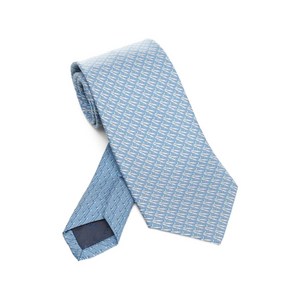 페라가모 패턴 프린트 실크 넥타이