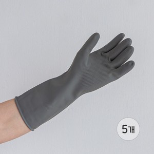 백화상점 천연 라텍스 고무장갑 5개입, 딥그레이, 대(L)