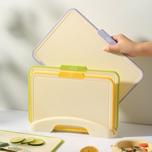 칼집나지 않는 실리콘 도마 3종 세트, 도마 3개+받침대, 1세트