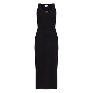 알렉산더맥퀸 플래킷 민소매 미디 드레스, 블랙계열, Italy 42(KR 66)