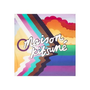 메종키츠네 로고 프린트 스카프