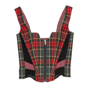 비비안웨스트우드 타탄 지퍼 프런트 탑