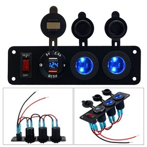 5V/3.4A; 9V/2.5A; 12V/2 충전기 소켓 전원 배출구 담배 라이터 소켓 패널, 1개