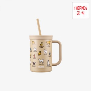 [써모스X제로퍼제로] 더 콤팩트 스트로 컵앤텀블러 600ml, 도그딕셔너리（DOG）