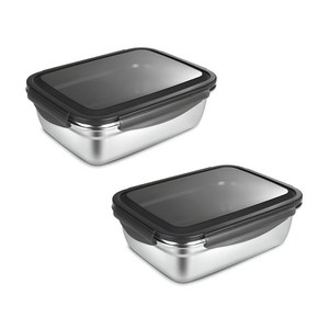 까사베니 연마제 없는 스테인레스 김치통, 1.8L, 2개