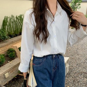 4컬러 여성용 심플 베이직 남방 셔츠