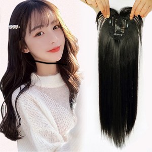 하이유니 롱 헤어 긴머리 정수리 탑커버 헤어피스 45cm, 스트레이트펌, 라이트브라운, 1개