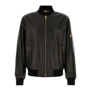 베르사체 레더 봄버 재킷, 블랙계열, Italy 52(KR 110)