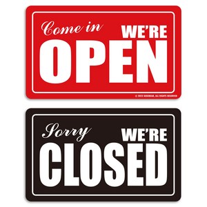 긱베어 OPEN CLOSED 디자인 표시판 가게 영업중 안내판 오픈 클로즈 팻말, 13.레드&블랙