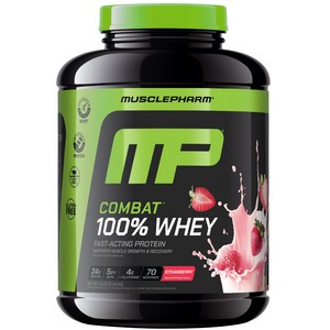 머슬팜 컴뱃 울트라 웨이 프로틴 파우더 드링크 믹스 단백질 보충제 스트로베리, 2.269kg, 1개