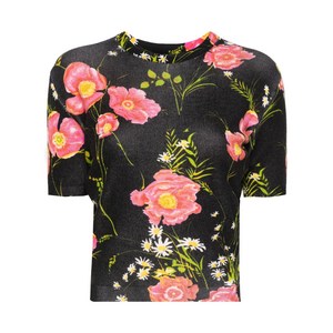 발렌시아가 플로럴 프린트 니트 탑