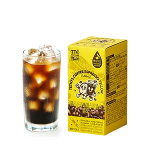 테티스커피 옐로 30포 콜드브루 원액 스틱 더치커피 파우치 저카페인