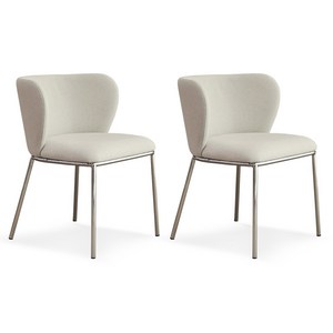 티엔느디자인 제나 카페 인테리어 식탁 의자 2p, (예약주문)오트밀+실버(무료배송) X 2개