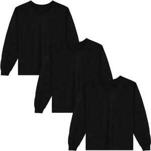 예스플러스 _국내산 베이직 고밀도 순면 긴팔면티 3P_손목시보리