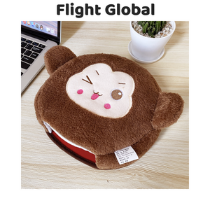 (FG) 마우스 커버 USB 패드 온열 핸드워머 손목패드 보호 게이밍 핫팩 손난로 사무실 발열 수족냉증 쿠션, 1개, 브라운 스마일원숭이