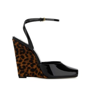 생로랑 라 스칸데일 샌들 110mm, Europe 37(KR 240), 블랙계열+브라운계열