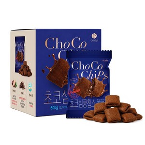 초코심쿵칩스 촉촉한 초코스낵 개별포장 대용량 간식, 600g, 1개