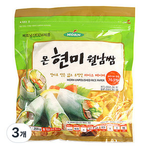 MORN 현미 월남쌈, 200g, 3개