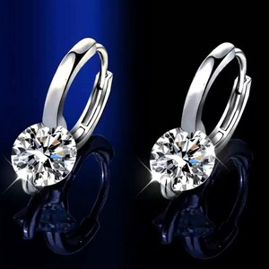 시르겜스 모이사나이트 1캐럿 간략하다 모조 다이아몬드 귀걸이 XDMSZ-011