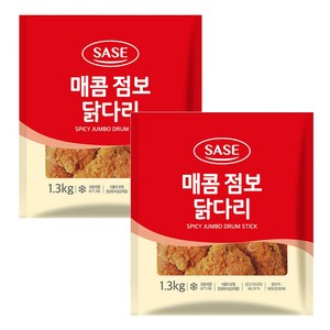 사세 매콤점보닭다리 1.3kg 스파이시 후라이드 통닭다리 치킨, 2개