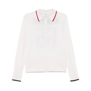톰 브라운 인타르시아 캐시미어 긴소매 폴로 셔츠, 화이트계열, Numeric 1(KR 95)