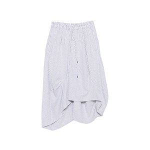 비비안웨스트우드 드로스트링 스트라이프 미디 스커트, 화이트계열+블루계열, Italy 40(KR 55)