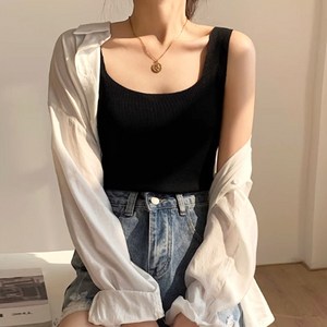 메이킹유 민소매 슬림핏 무지나시 라운드넥 여름티 1281레베뜨나시