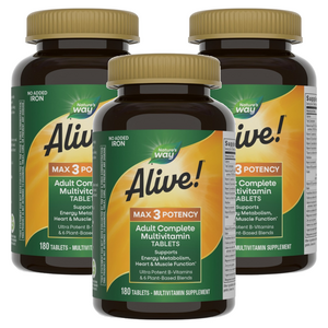 네이쳐스웨이 얼라이브! 맥스 3 데일리 멀티-비타민 타블렛, 180정, 3개